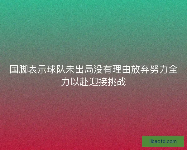 国脚表示球队未出局没有理由放弃努力全力以赴迎接挑战