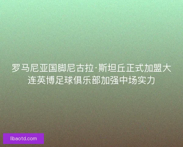 罗马尼亚国脚尼古拉·斯坦丘正式加盟大连英博足球俱乐部加强中场实力
